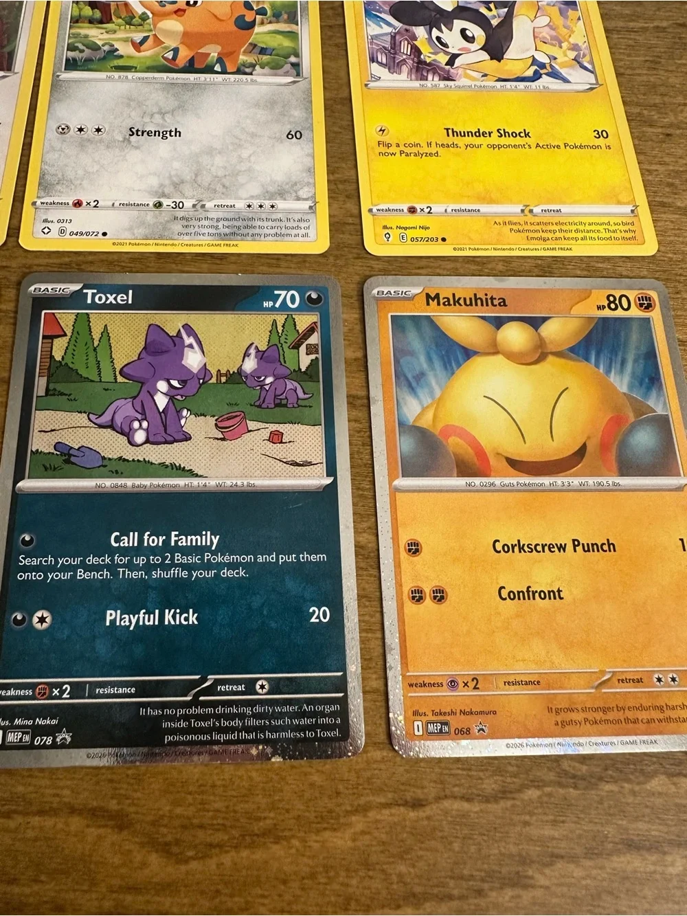 Lot of 6 Cute Pokemon Cards